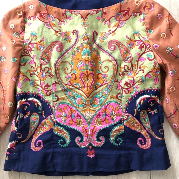 Anthropologie Elevenses Bohemian Floral Print Jacket Size 8 - Picture 16 of 16